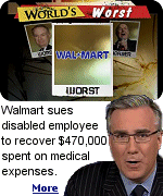 Keith Olbermann lets Walmart have it with both barrels on MSNBC's Countdown. A week after Walmart won in court, the woman's 18 year-old son was killed in Iraq.